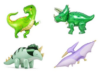 Dinosaur Jumbo Mylar Balloon | High Quality Foil Balloons | T-Rex, Triceratops, Pterodactyl | Dinosaur Birthday Party | Dinosaur Party Decor