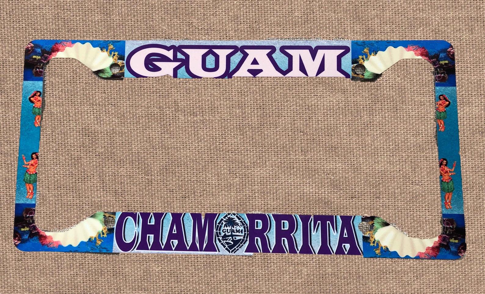 GUAM License Frame Guam Chamorrita shell design Etsy