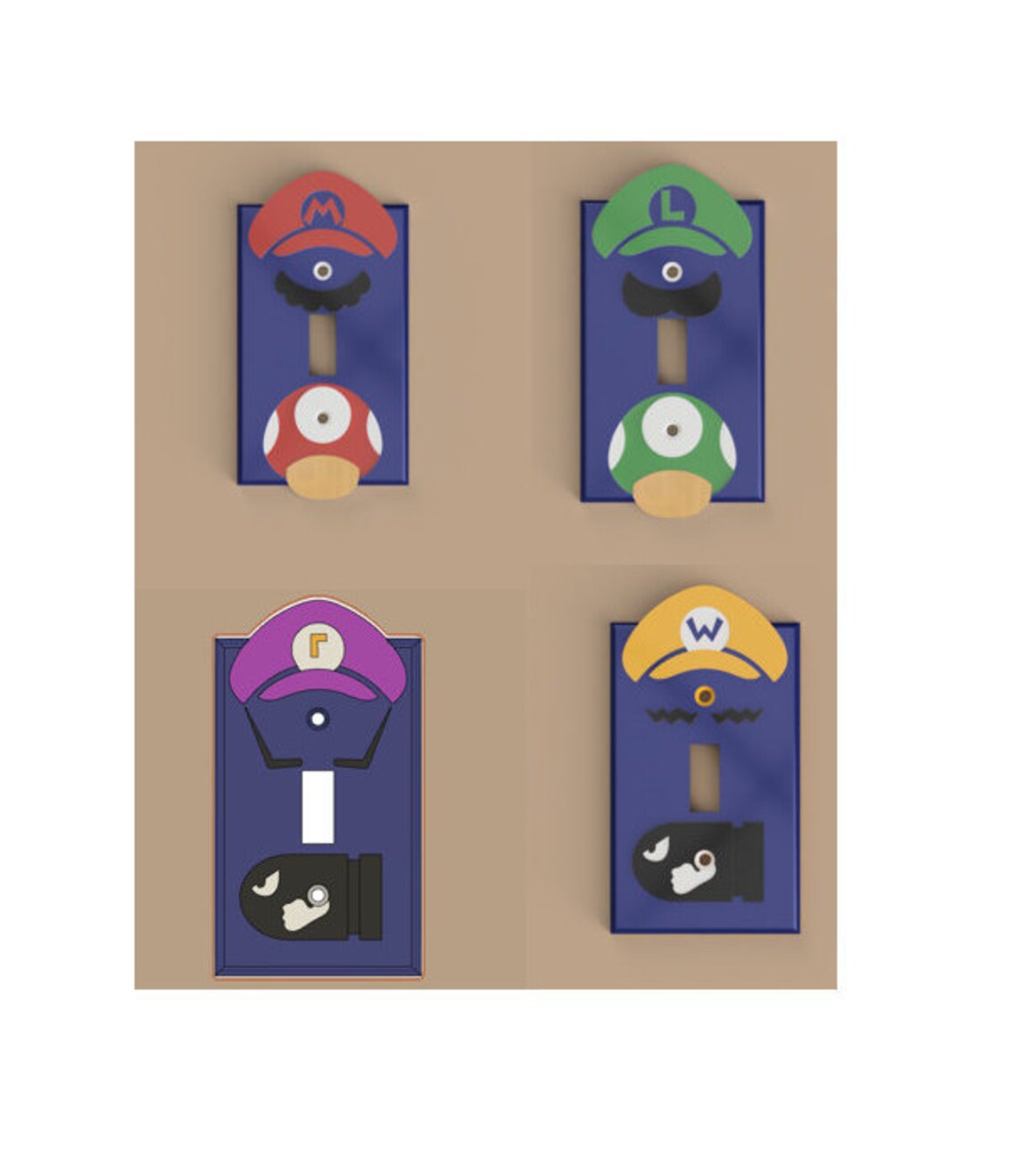 Super Mario Bros Light Switch Cover Mario Luigi Wario and Etsy