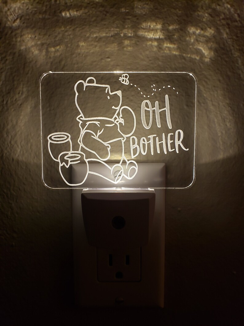 Winnie the Pooh Plug-in LED Night Light with Light Sensor, Auto Dusk-to-Dawn Sensor, Bright Nightlights