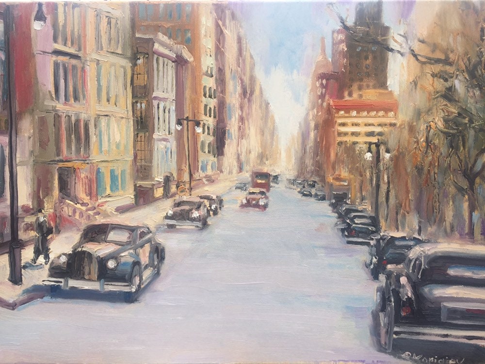 New York Malerei auf Leinwand. Original Vintage Ölgemälde New | Etsy