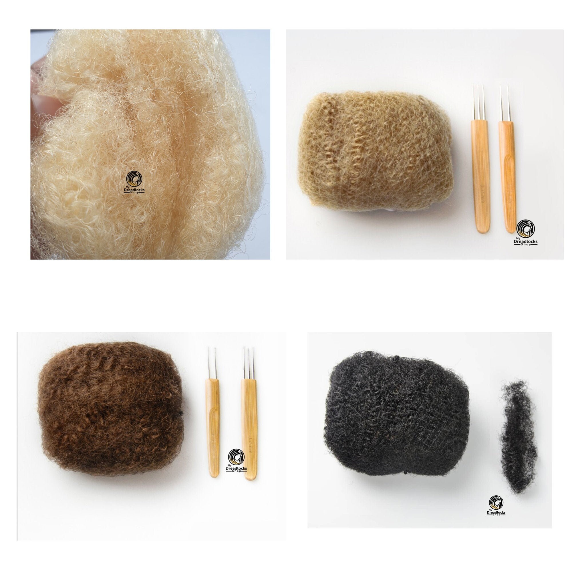 Extensions of Afro Kinky Bulk 100% Human Hair DreadLocks Loc Repair E…