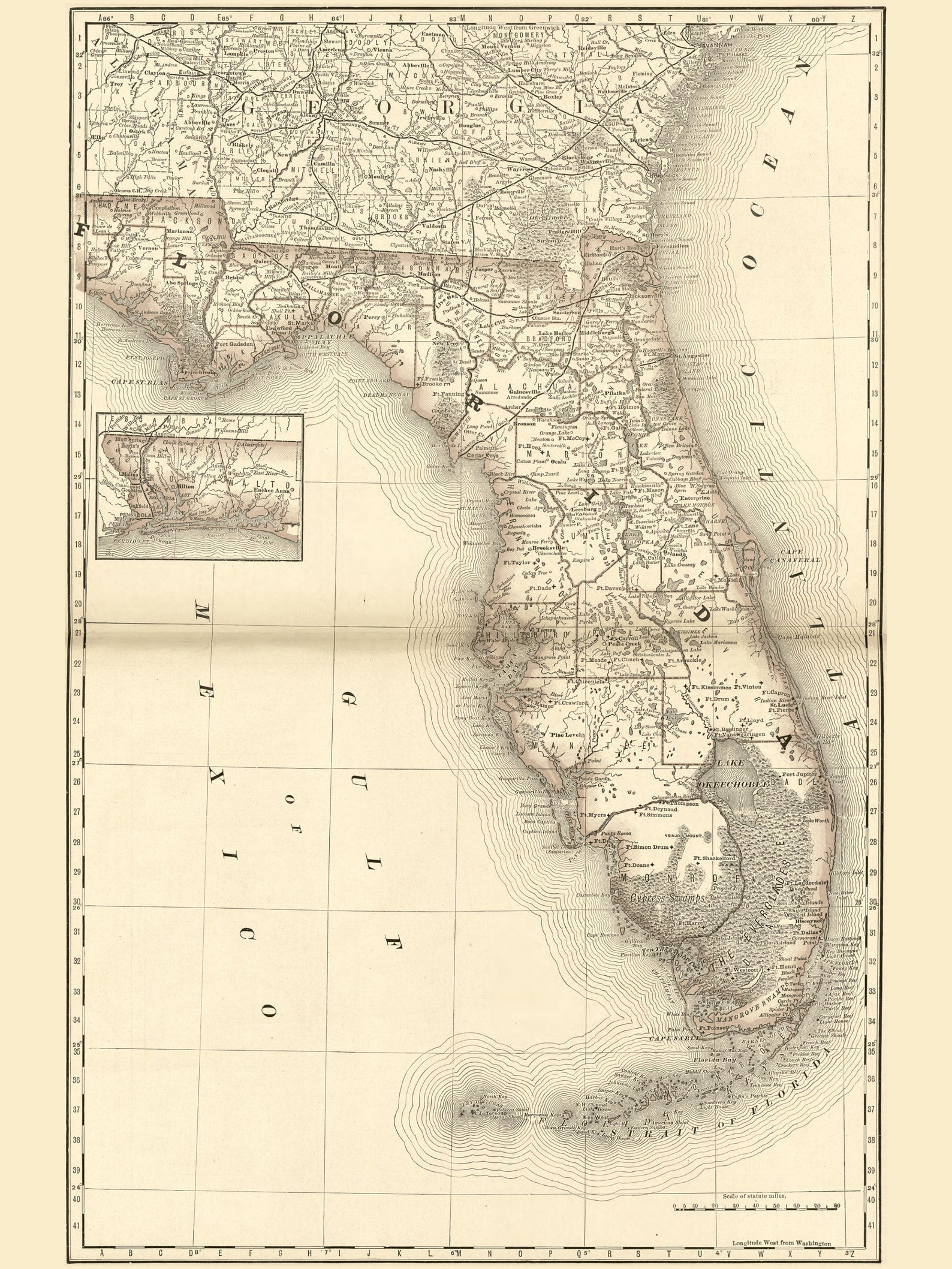Historic Florida Map Print United - Il 1588xN.2623138391 5vjk 