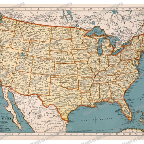 Old Map of United States of America Map Digital Download - Etsy