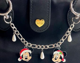 Santa Mickey & Minnie Bag Chain