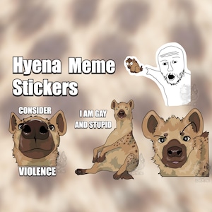 Autocollants en vinyle à fourrure Hyena Memes