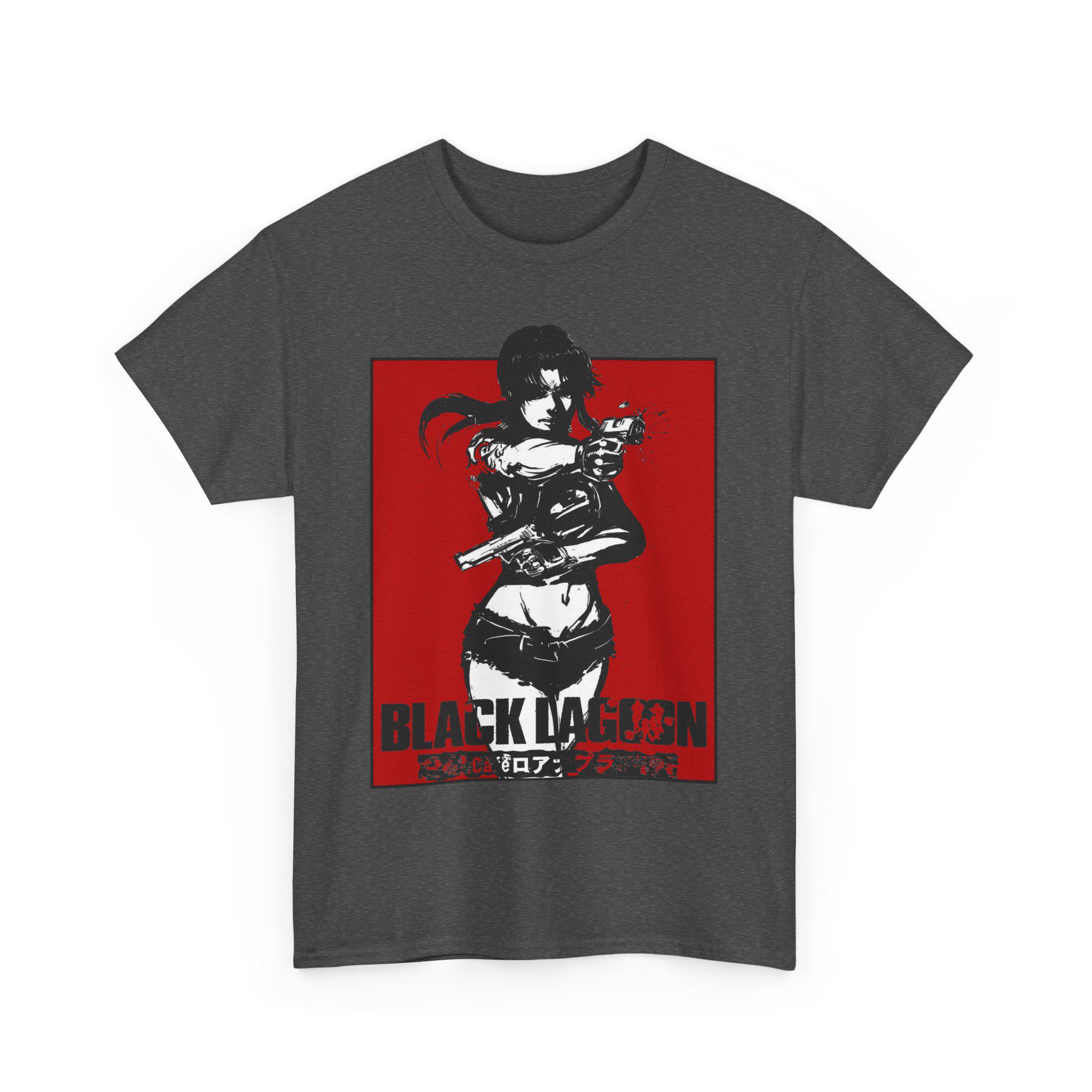 ユニセックス ブラックラグーン アニメシャツ、90年代アニメTシャツ