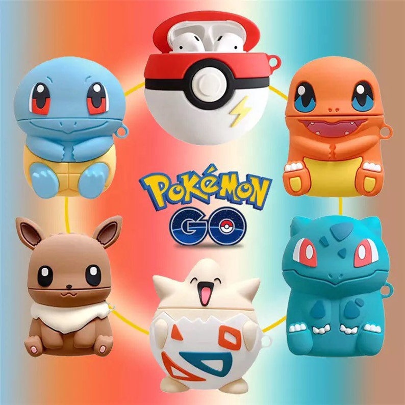 Cute Cartoon Anime Character Pokemon Case Cover for Airpod 1st /& 2nd Gen