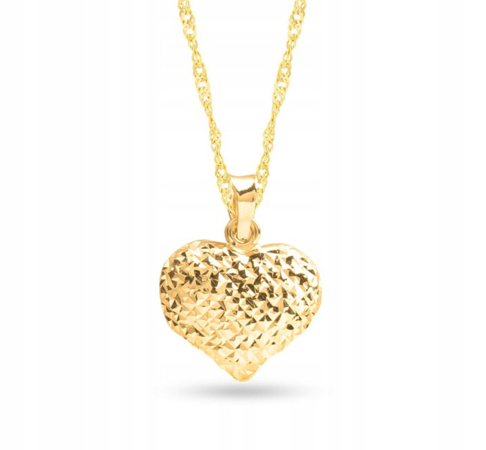 8K Gold Chain Necklace GOLD HEART NECKLACE Etsy