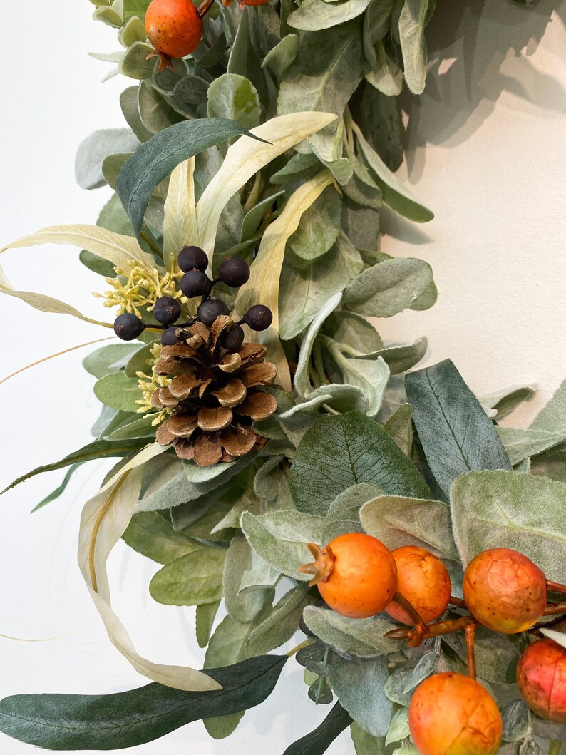 Fall Lambs Ear Wreath / Fall Eucalyptus Wreath / Autumn Etsy Canada