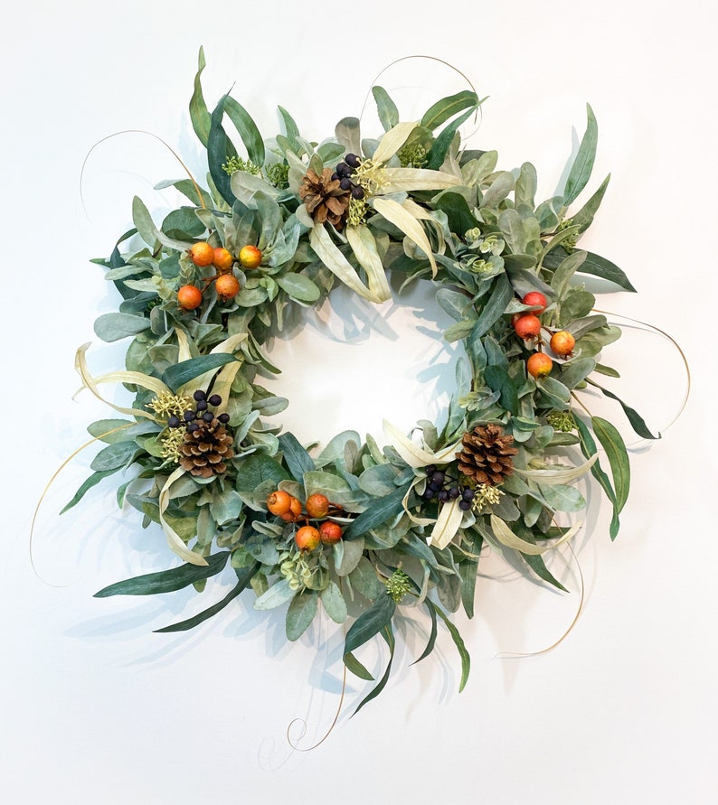 Fall Lambs Ear Wreath / Fall Eucalyptus Wreath / Autumn Etsy Canada