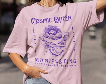 Cosmic Whale Manifest Tshirt Tarot Shirt Mystical Shirt Celestial Tee Witchy Clothing Hippie Kleidung Affirmation T-Shirt Spirituell Geschenk T-Shirt