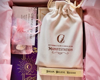 Le coffret de manifestation, journal de manifestation, cartes d'affirmation, kit de manifestation, coffret cadeau soins personnels coffret cadeau spirituel coffret cadeau spirituel