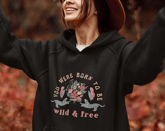 Born To Be Wild Tiger Hoodie, Tiger Shirt, Year Of The Tiger 2022, Botanical Shirt, Chinese New Year Wild Flower Shirt Stay Wild Moon Child