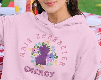 Personnage principal Energy Sweat à capuche surdimensionné, Chemise auto-fabriquée, Chemise Good Energy, Soyez l’énergie que vous voulez attirer, Chemise féministe à capuche à la mode