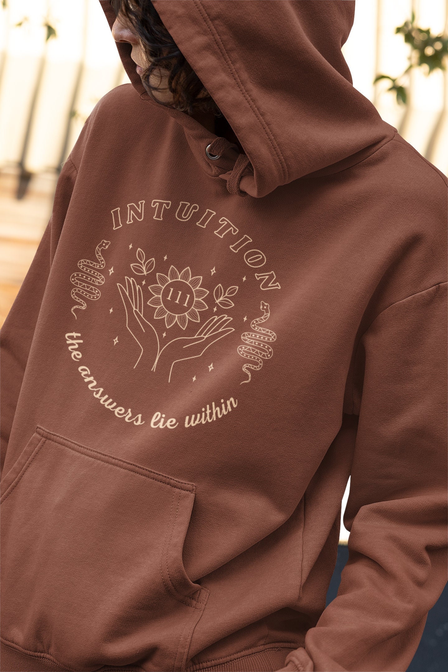 Brown Hoodie - Etsy UK