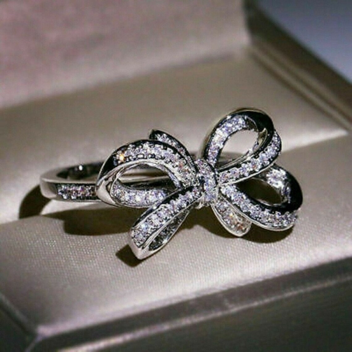 Excellent Preloved Tiffany & Co. Ribbon Bow Ring Silver #4