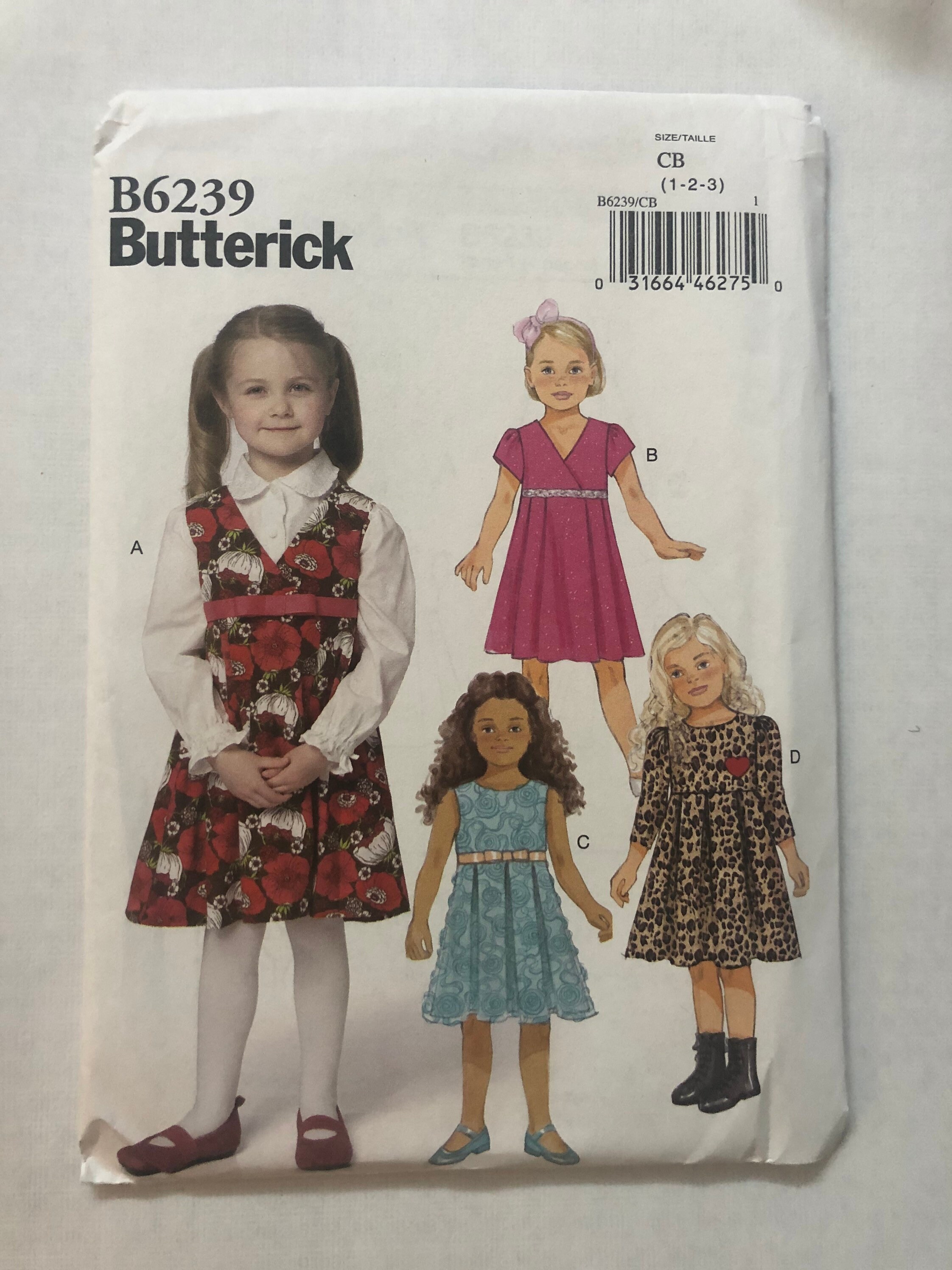 Butterick Easy Sewing Pattern B6239 Toddlers Childrens Girls Etsy