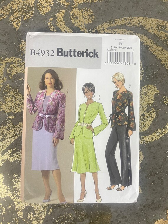 Easy Jacket Skirt & Pants Sewing Pattern Size 16 18 20 Etsy