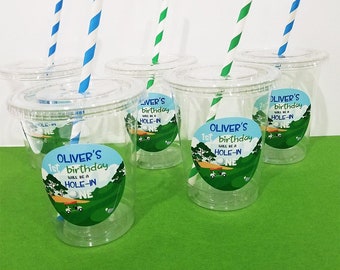 Golf Party Cups, Golf Theme 1st Birthday, Hole In ONE Party, Golf Par-Tee, Golf Theme Party Supplies, Kids Disposable Cups, ONE Birthday