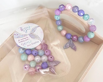 Mermaid Bracelet Kit, Under the Sea Party Favors, DIY Bracelets for kids, Sea Shell bracelet, Mermaid Party Favors, Mermaid Theme Birthday