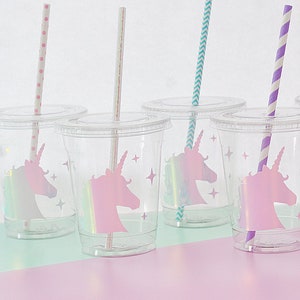 Unicorn Party Cups - Unicorn Birthday, Unicorn Theme Party Supplies, Unicorn Baby Shower, Unicorn Party Favors, Unicorn Birthday Cups