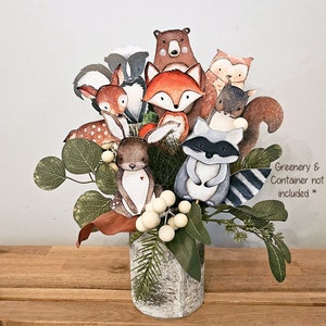 Woodland Animals Centerpiece, 8ct Set, Woodland Baby Shower Decoration, Forest Friends, Woodland Birthday, Cake Toppers, Deer, Fox, Owl