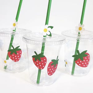 Strawberry Party Cups, Berry Party Cups, Summer Birthday, Sweet One, Strawberry Floral, Baby Shower, First Birthday, Disposable Plastic Cups