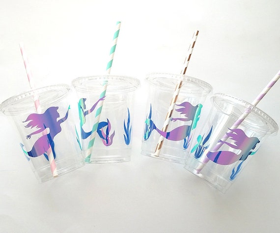 Mermaid Party Cups, Mermaid Theme Party Supplies, Mermaid decorations, Under the Sea Party, Ocean theme party, Little Mermaid Birthday Party