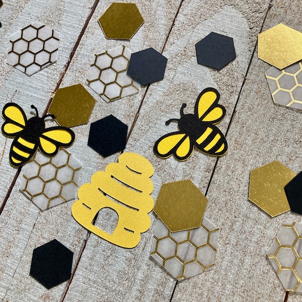 Bumblebee Confetti, Mommy to Bee Baby shower, Honey Bee Confetti, Honey Combs, Sweet As Can Bee, What Will It Bee Gender Reveal Baby Shower