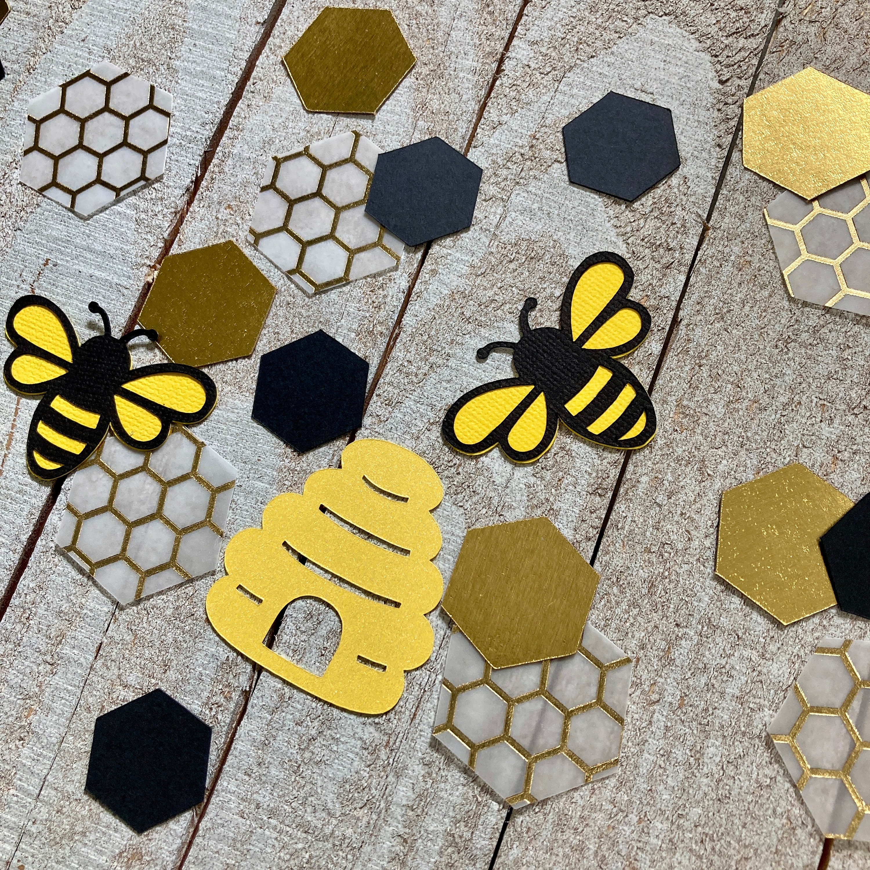 Bumblebee Confetti Mommy to Bee Baby shower Honey Bee Confetti Honey Combs Sweet As Can Bee What Will It Bee Gender Reveal
