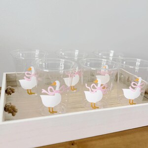 Silly Goose Party Cups, One Silly Goose, Country Goose, Baby Shower, First Birthday, Disposable Plastic Cups, Pink Silly Goose, Sage Green image 7