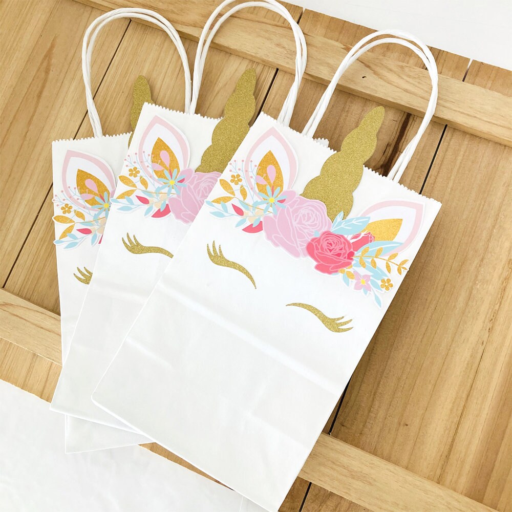 Unicorn Party Favor Bags Unicorn Gift Bags Unicorn Face With Etsy
