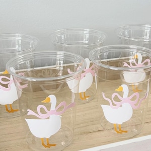 Silly Goose Party Cups, One Silly Goose, Country Goose, Baby Shower, First Birthday, Disposable Plastic Cups, Pink Silly Goose, Sage Green image 8