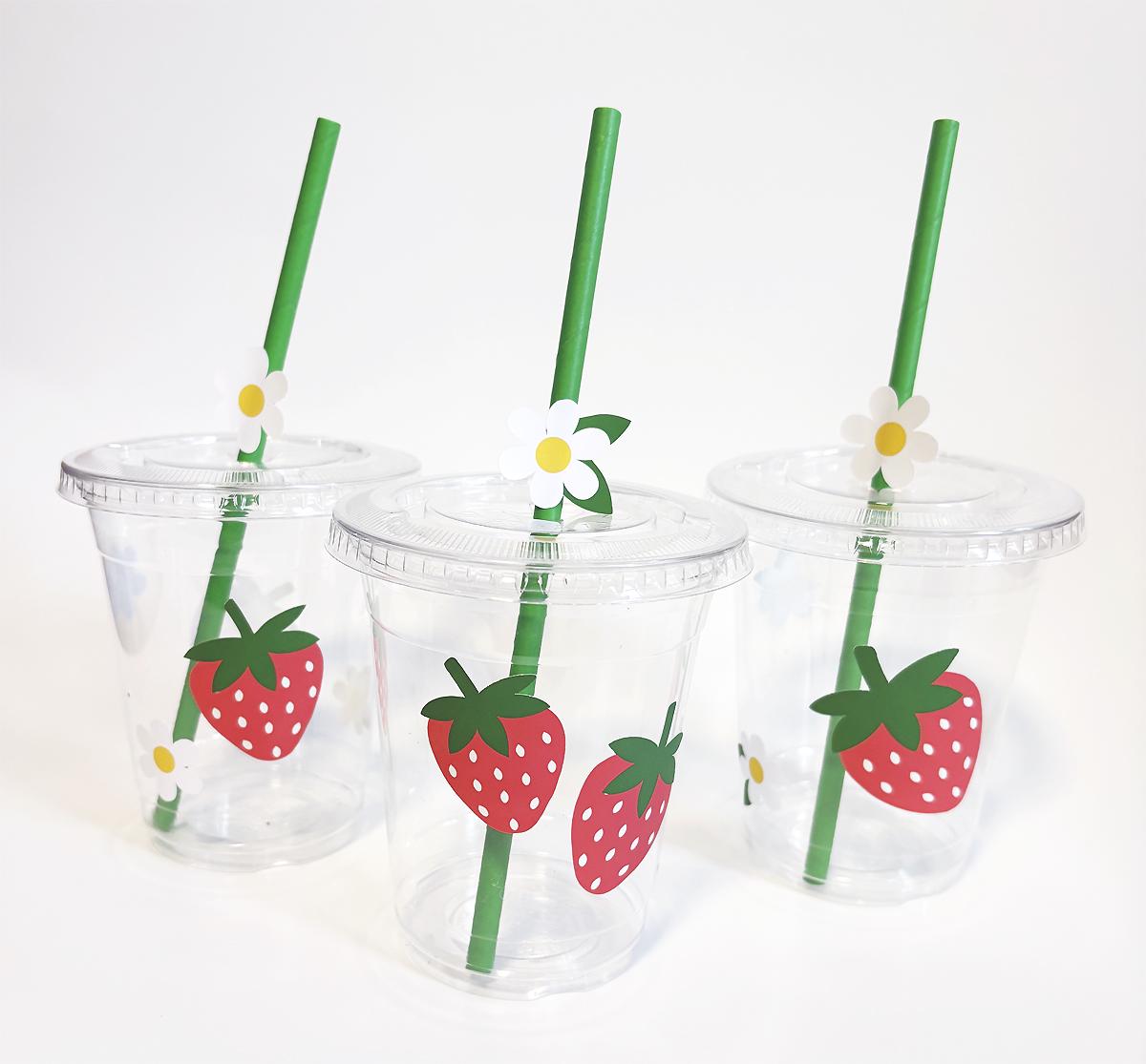 Strawberry Party Cups, Berry Party Cups, Summer Birthday, Sweet One, Strawberry Floral, Baby Shower, First Birthday, Disposable Plastic Cups
