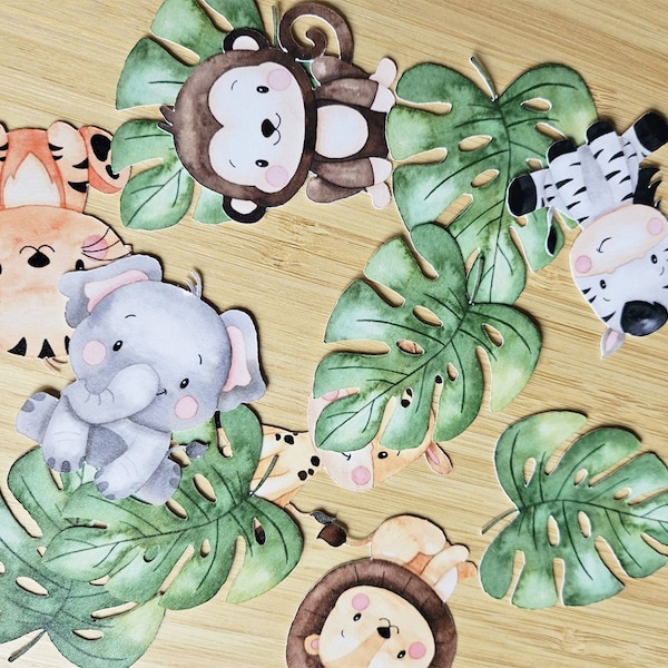 Safari Animal Cutouts, Table Confetti, Jungle theme Party, Safari Party, Party Decorations, 2"inch cutout, Wild Animals, Party Supplies