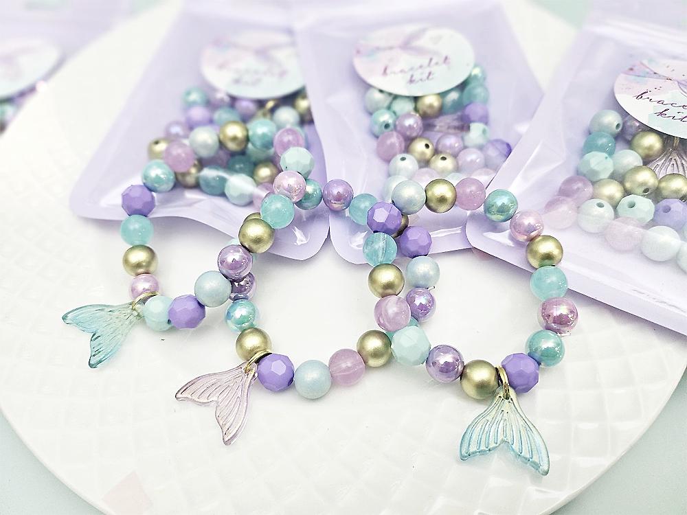 Mermaid Bracelet Kit, Under the Sea Party Favors, DIY Bracelets for kids, Girls birthday party favors, Mermaid Party Favors, Kids Bracelet
