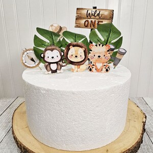 Jungle Theme Cake Topper, Wild One Cake Topper, Jungle Welcome Baby ...