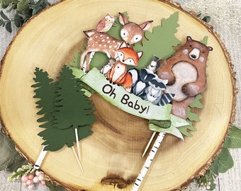 Woodland Cake Topper, Forest Animals Cake Topper, Wild One Cake Topper, Oh Baby Cake Topper, Woodland Baby Shower, Baby Shower Decor