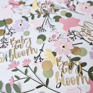 Baby In Bloom, Baby Shower Confetti 50pcs, Floral Baby Shower, Wildflowers, Botanical Greenery, Pink Gold Sage, Table Decorations