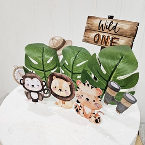 Jungle Theme Cake Topper, Wild One Cake Topper, Jungle Welcome Baby ...