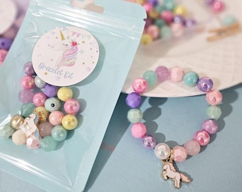 Unicorn Bracelet Kit, Unicorn Party Favors, DIY Bracelets for kids, Girls birthday party favors, Rainbow, D.I.Y. Bracelet Kits, Magical