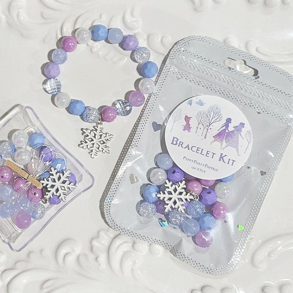Frozen Bracelet Kit, Snowflake Party Favors, DIY Bracelets for kids, Girls birthday party favors, Frozen Party Favors, Kids bracelet