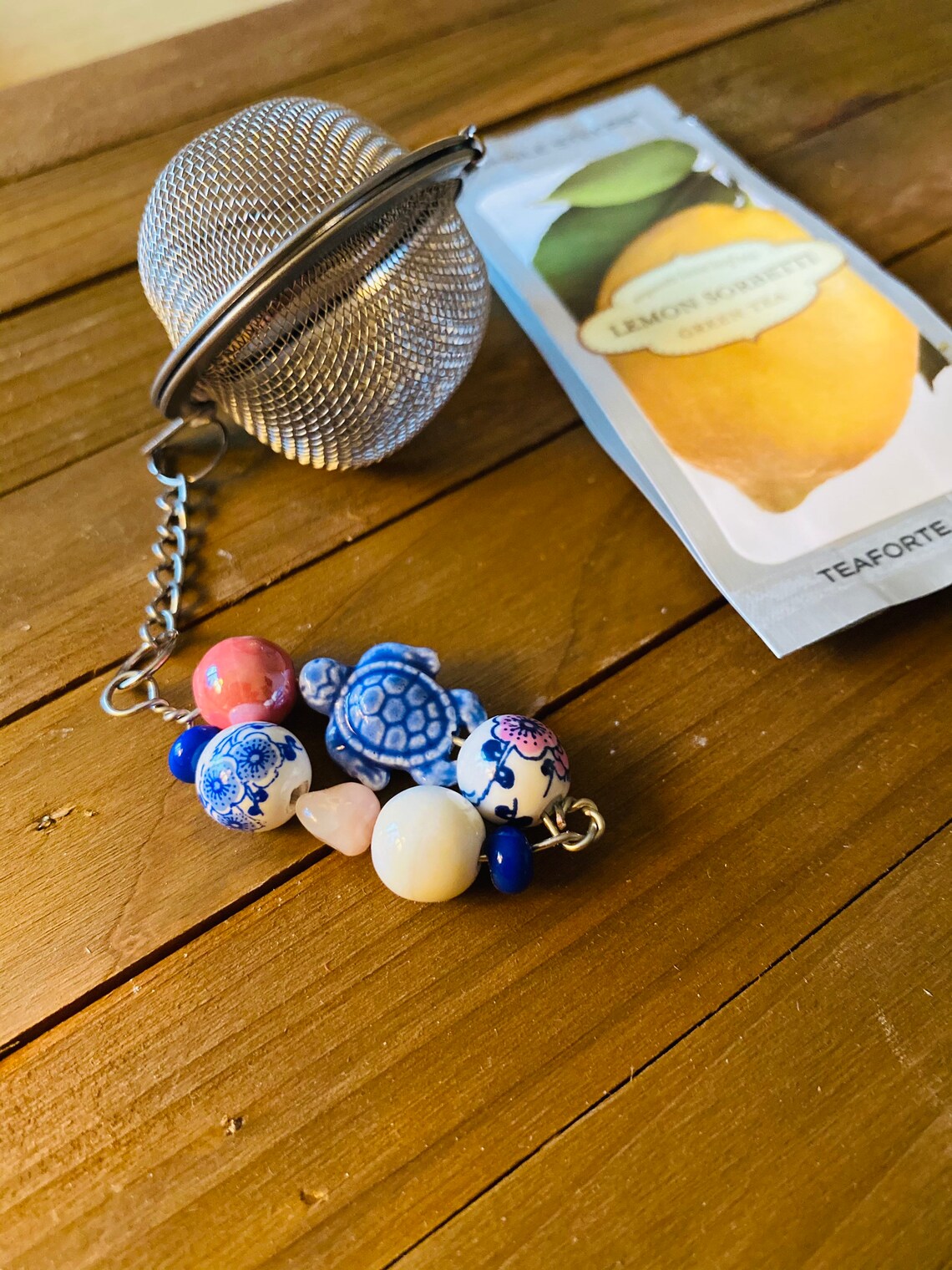 Beaded Charm & Tea Ball for Loose Leaf Tea Etsy