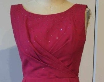 Vintage 1950s red dress with embellishments
