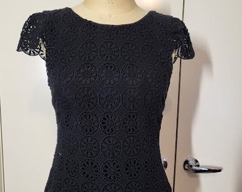 Black lace cap sleeve top size 8