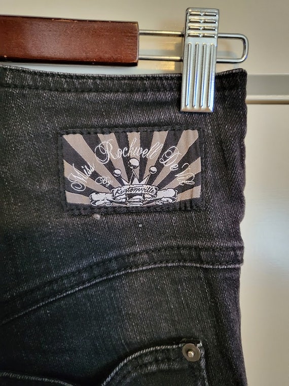 High Waisted Jeans Miss Rockwell De Vil Kustomville Black