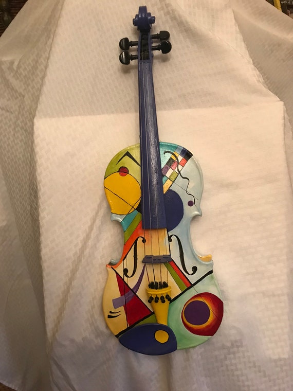 Violín pintado a mano estilo Kandinsky | Etsy España