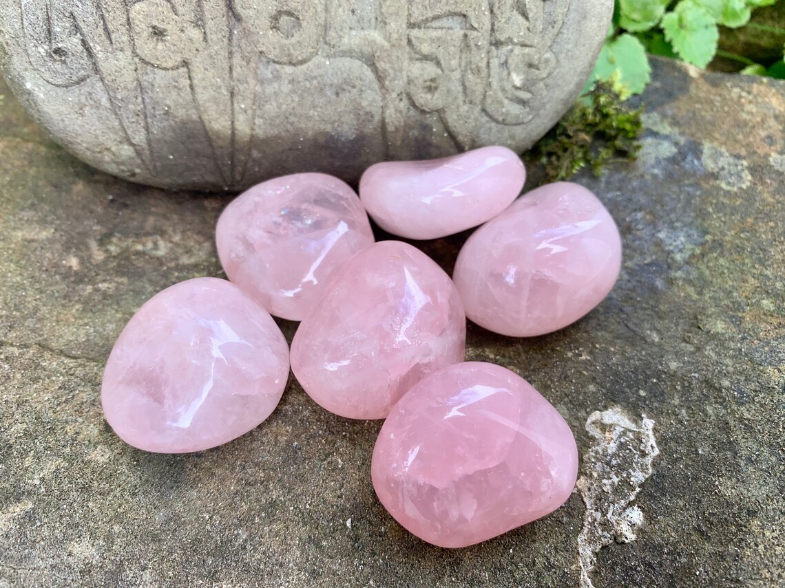 Polished Tumbled Rose Quartz Crystal Etsy