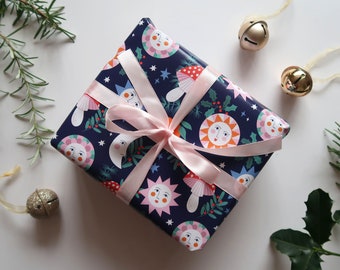 Papier cadeau de Noël | Papeterie de Noël | Papier cadeau de Noël illustré | Papier cadeau mignon | Papier cadeau original